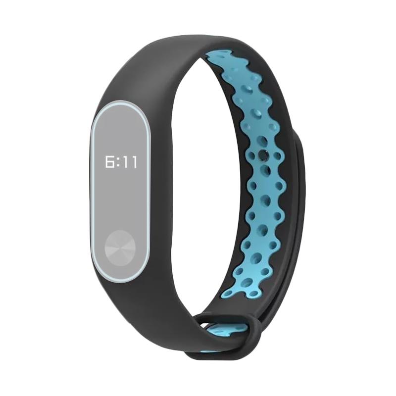 Jual Strap Sport for Xiaomi Mi Band 2 Oled Display - Black Blue Terbaru - Harga Promo Juli 2019 | Blibli.com