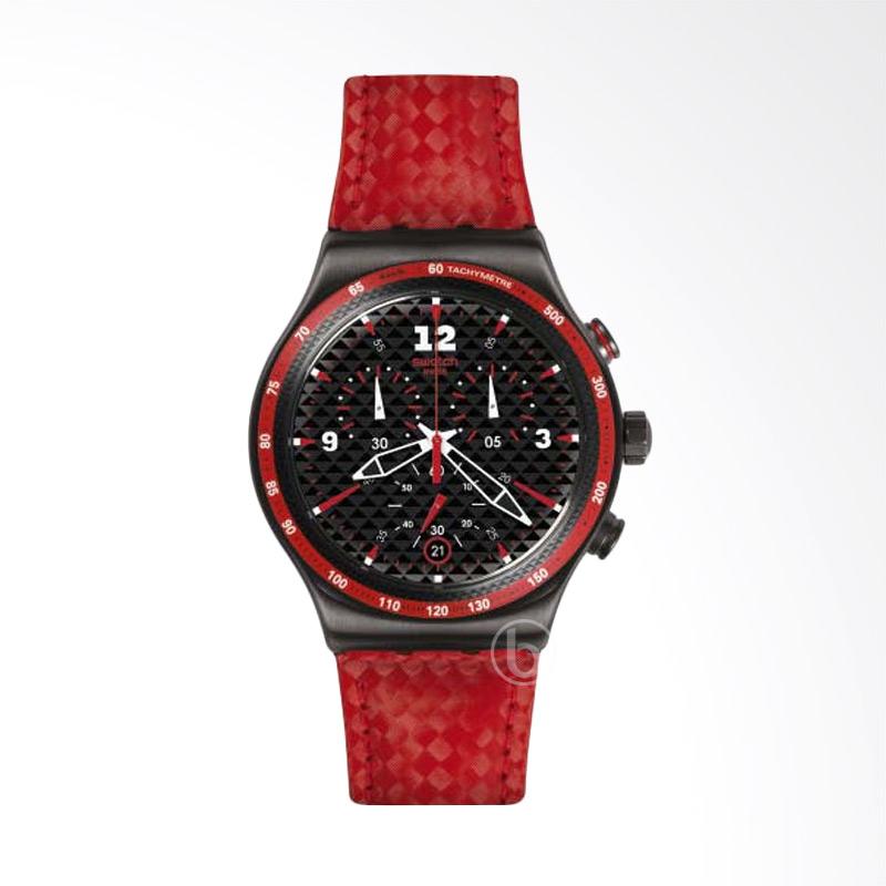 Promo Swatch Rosso Fuoco Chronograph Jam Tangan Pria - Red