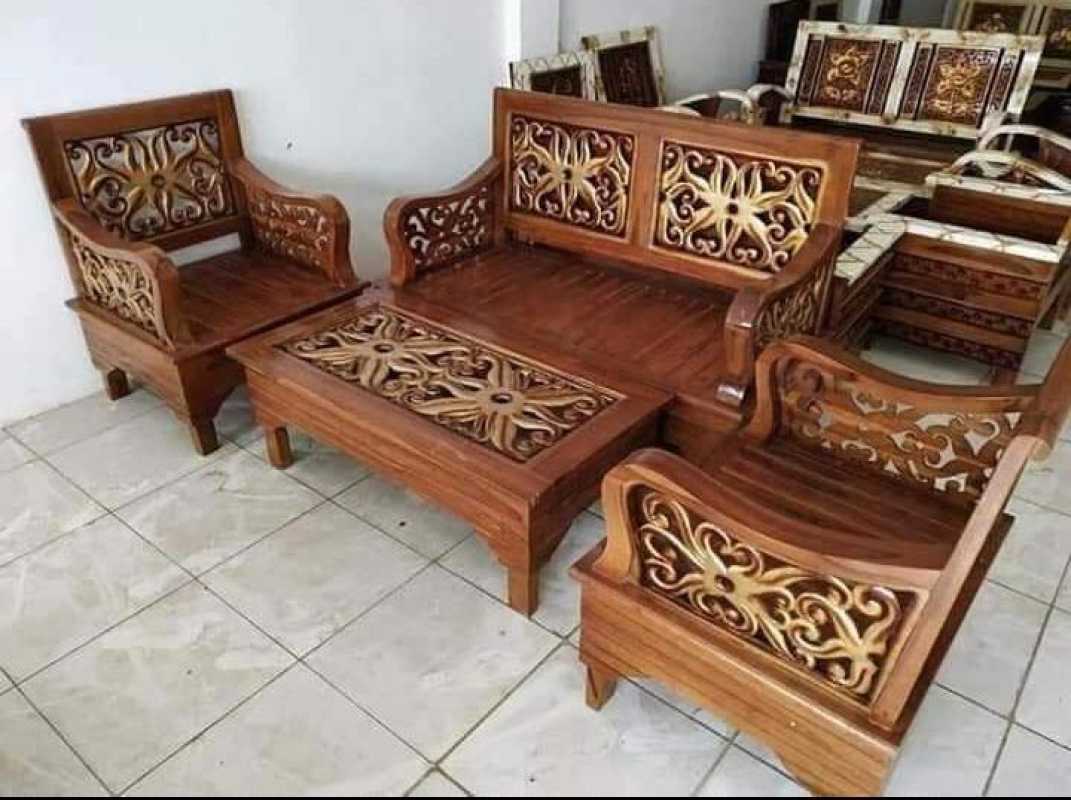kursi tamu minimalis murah kursi tamu jati jepara cushion toko mebel  furniture murah