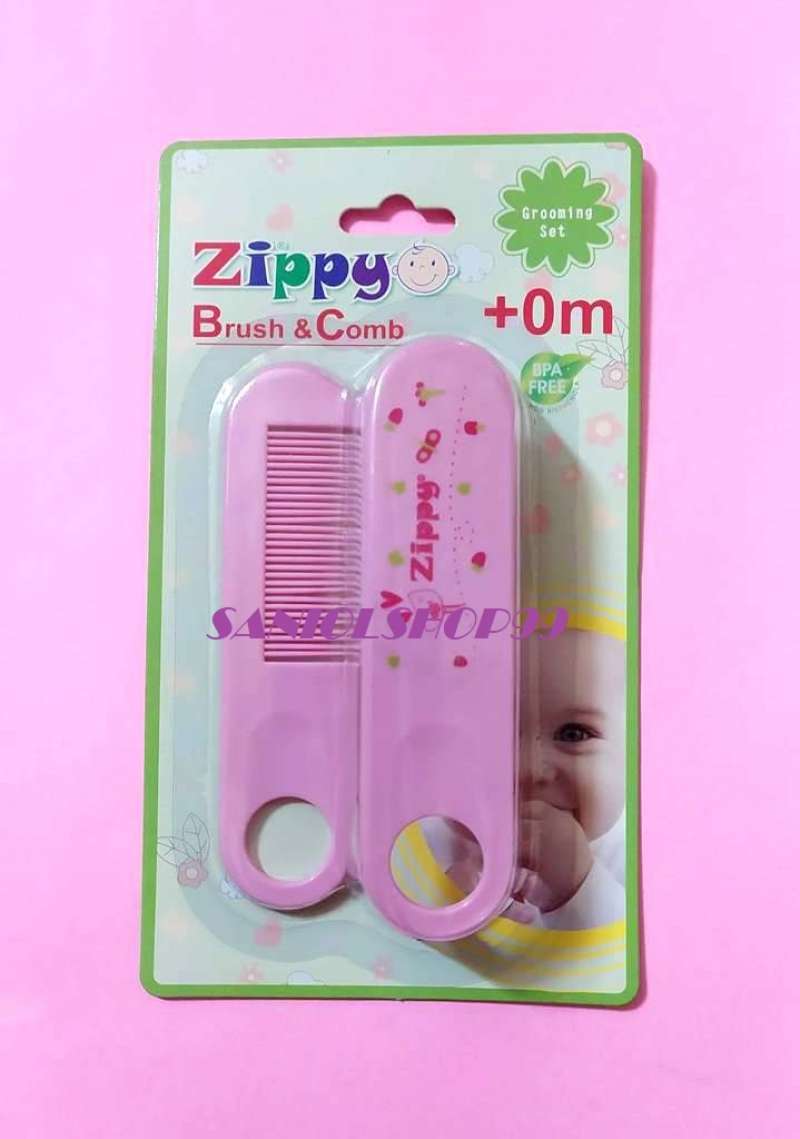 Promo Sisir Bayi Zippy Brush Comb 0m Grooming Set Pink