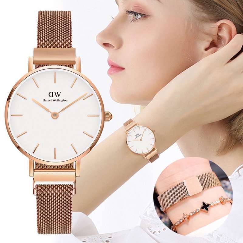 Jual jam tangan DW wanita fashion Rose Gold Hitam di Seller