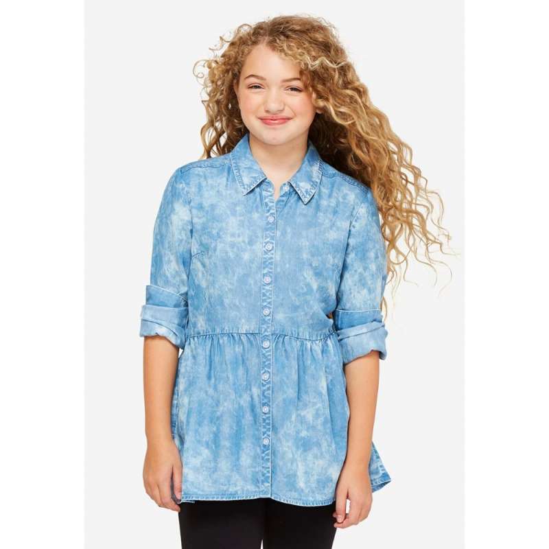 Jual Justice Girls Denim Babydoll Top 