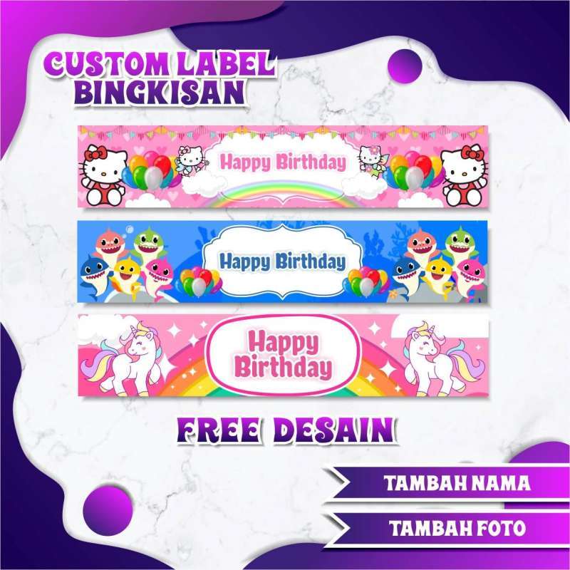 Jual Label Pastik Snack Ultah Custom di Seller Muria Store ...