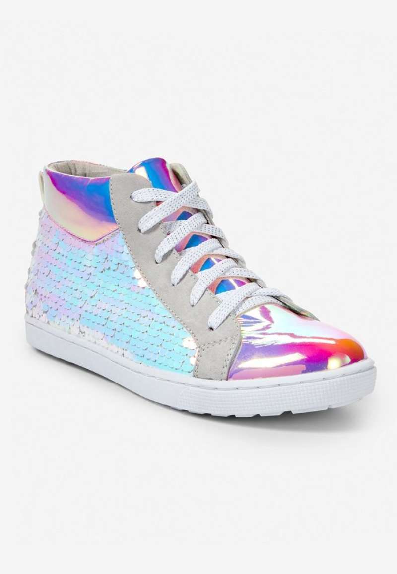 Jual Justice Girls Holographic High Top Sneakers Sepatu Anak