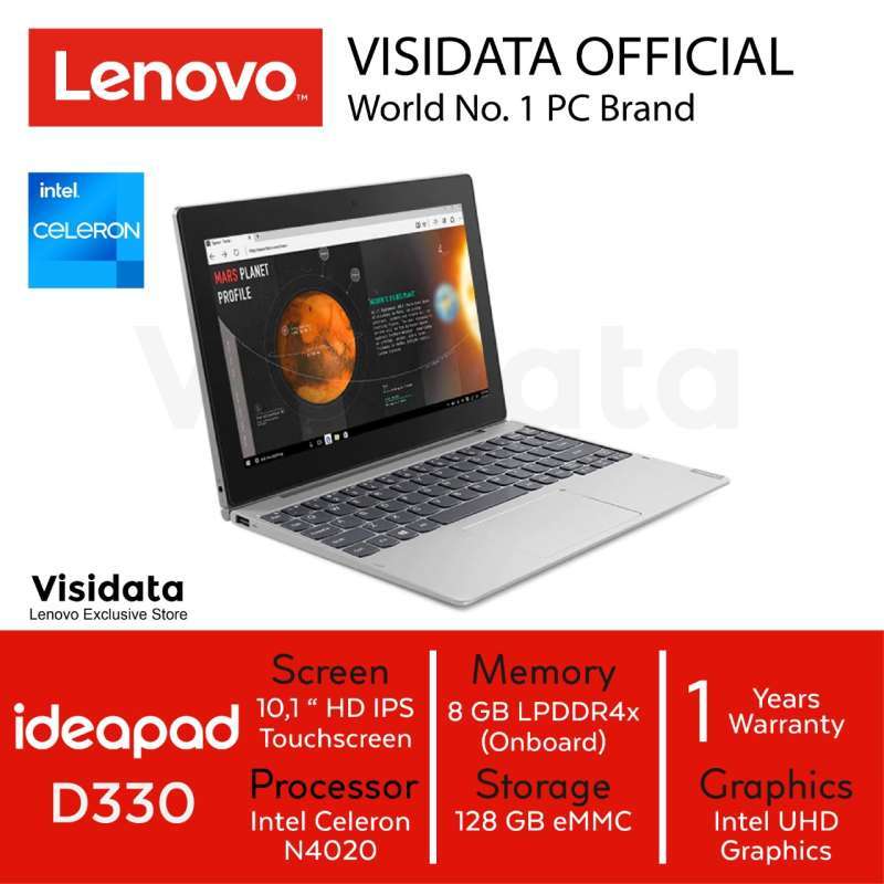 Jual Lenovo Ideapad D330 0mid Celeron N4020 8gb 128gb Emmc Hd