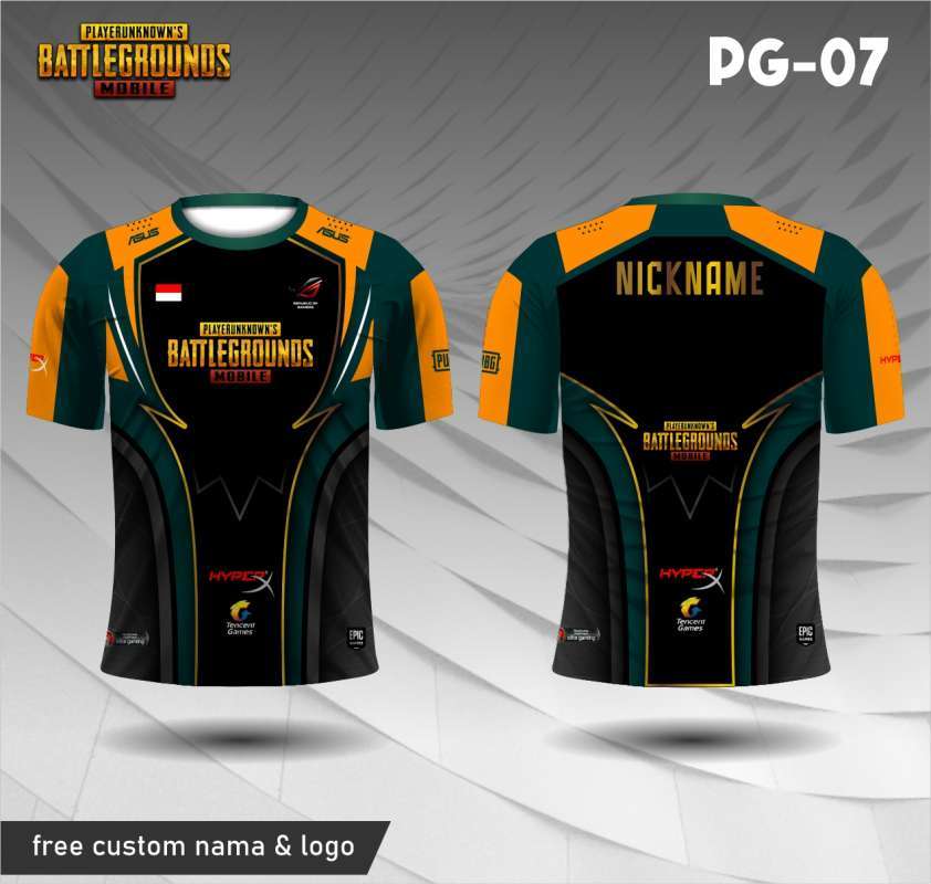 Jersey playerunknow's battleground mobile legends baju game ml kaos gamer  lengan pendek