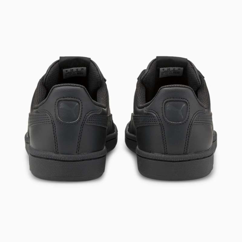 black puma leather trainers