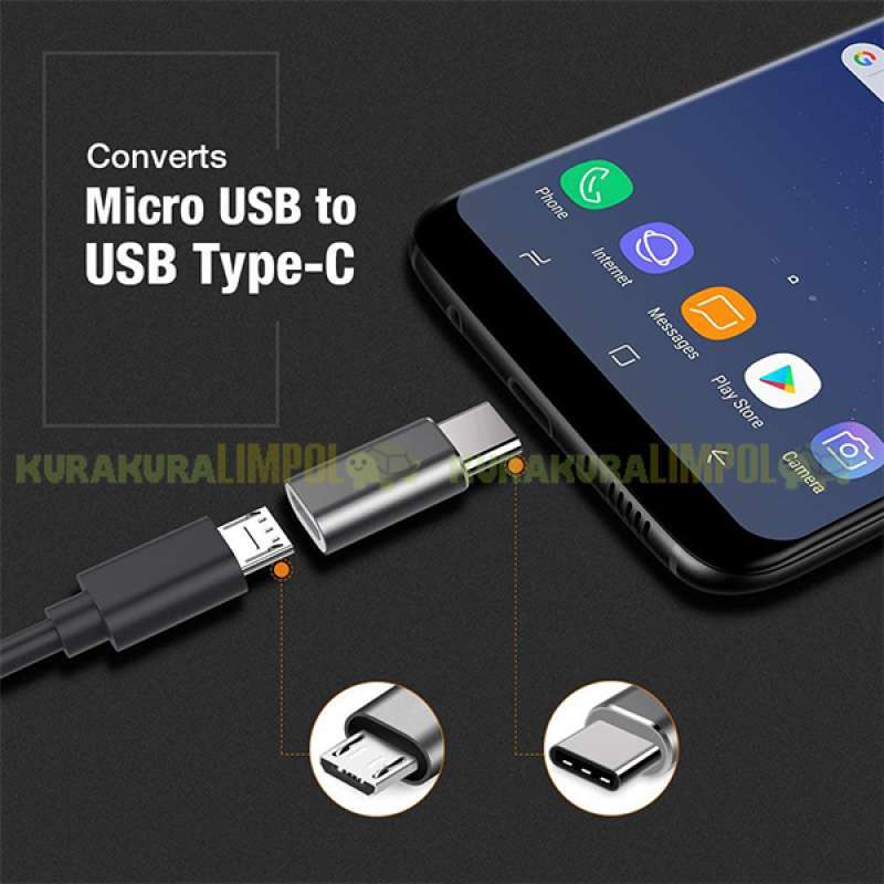 Type C Adapter Connector Konektor Micro USB To USB TYPE C