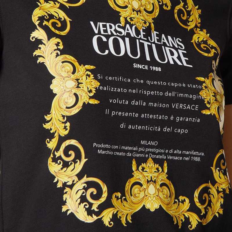 Jual Versace Jeans Couture Baroque Label Motif T-Shirt Black ...