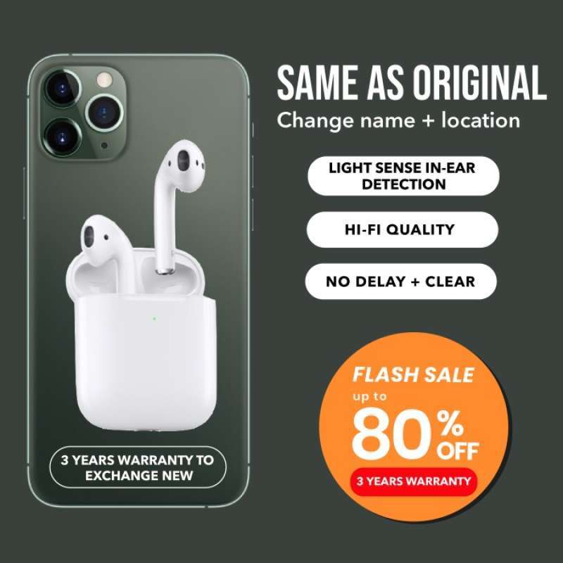 Promo Createkat Airpods 2nd generation not Airpod pro COD Garansi 3 Tahun -  New Version Garansi 1 Tahun di Seller laris kaya raya - Kota Jakarta Barat,  DKI Jakarta | Blibli