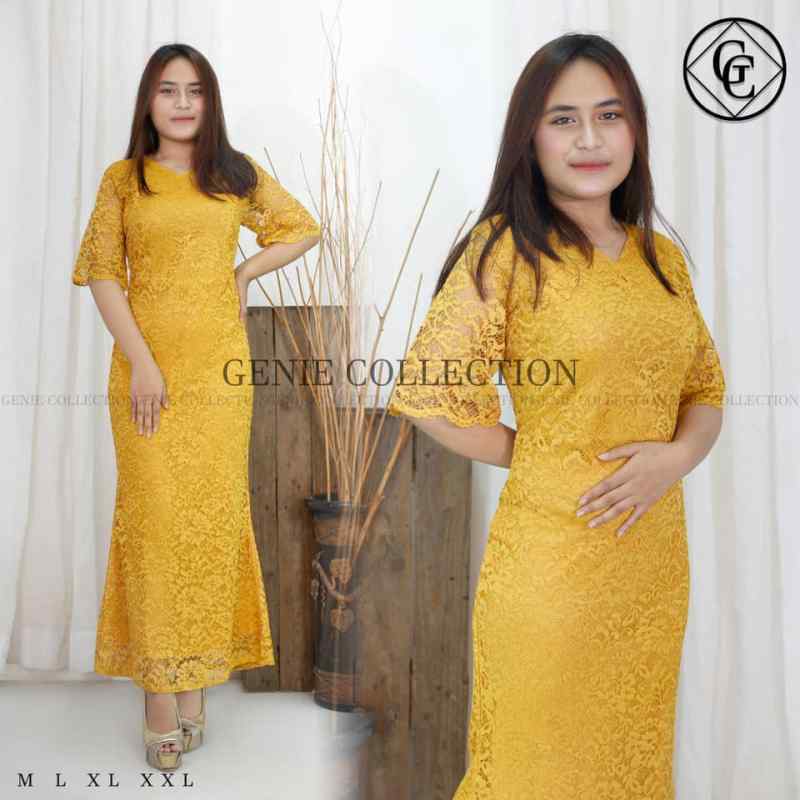 Long dress brokat modern discount