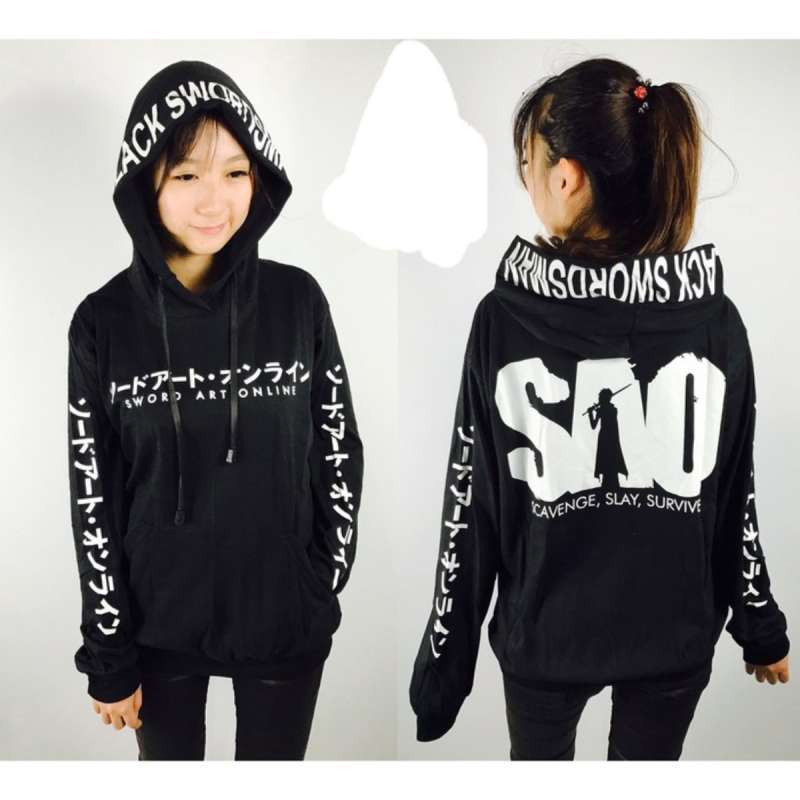 Jual Sweater Hoodie Anime Sword Art Online Sao Kirito Kanji Jepang Black Di Seller Mukangkeng Store Ciater Kota Tangerang Selatan Blibli
