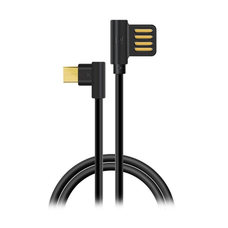 harga Remax Axe Series L Shape Micro USB Data Cable - Hitam [2.1A/