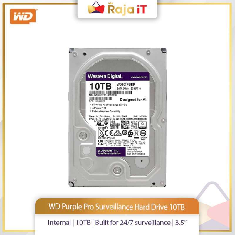 Jual WD Purple Pro Surveillance Hard Drive 10TB di Seller ...
