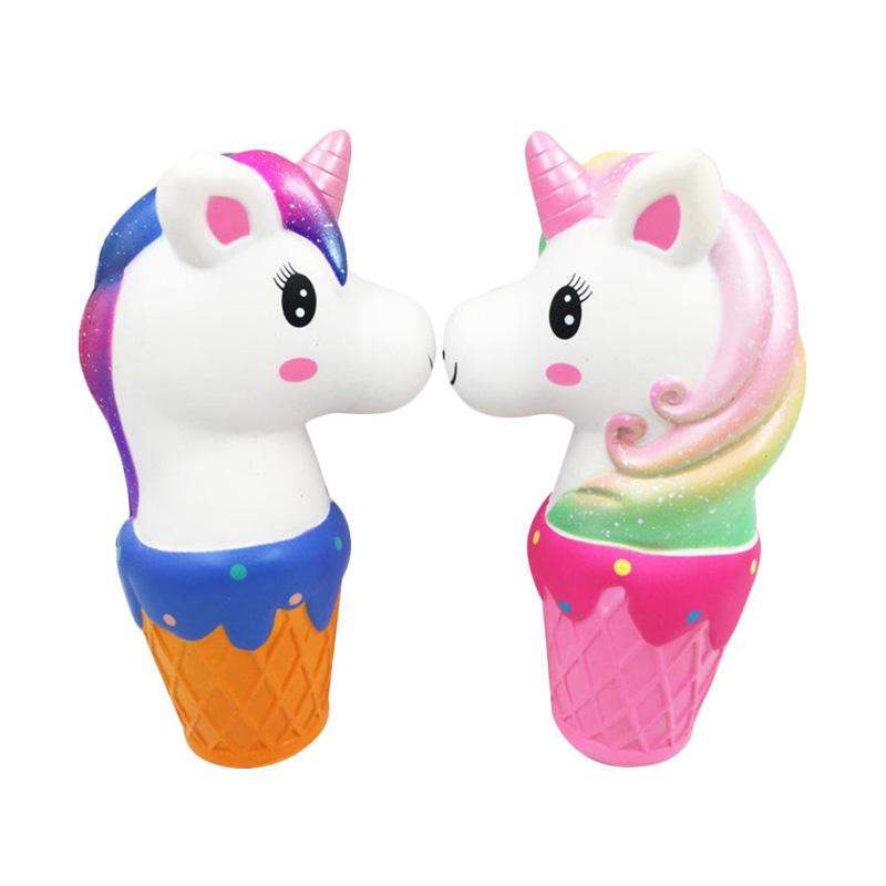Jual Kawaii Rainbow Hair Unicorn Ice Cream Cone Series Mainan