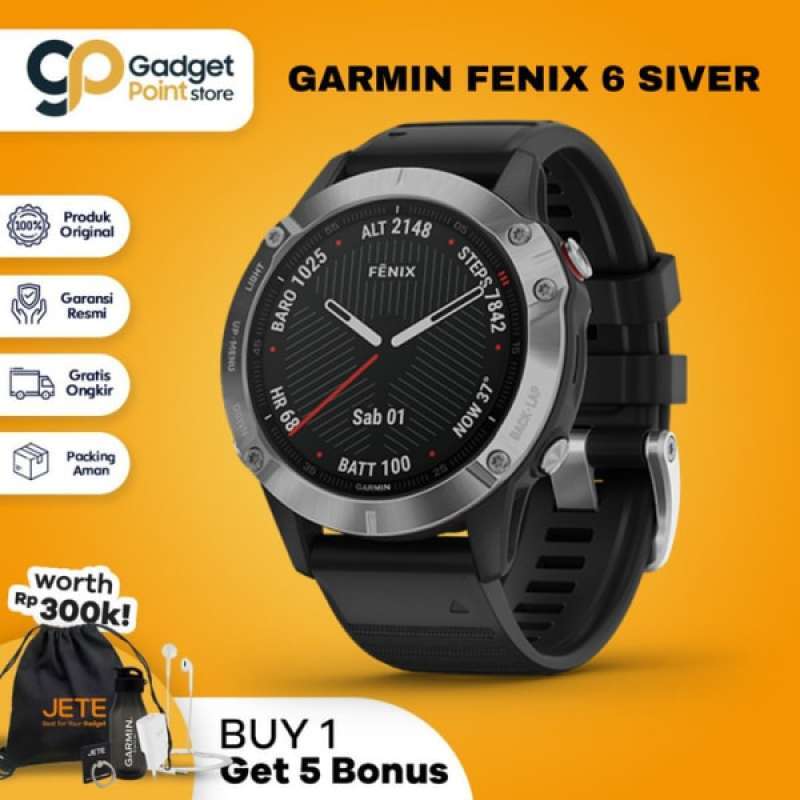 Jual Promo Garmin Fenix 6 Silver with Black Band - Tam 2 Tahun Murah di  Seller JijaStore.trade - Kota Surabaya, Jawa Timur | Blibli