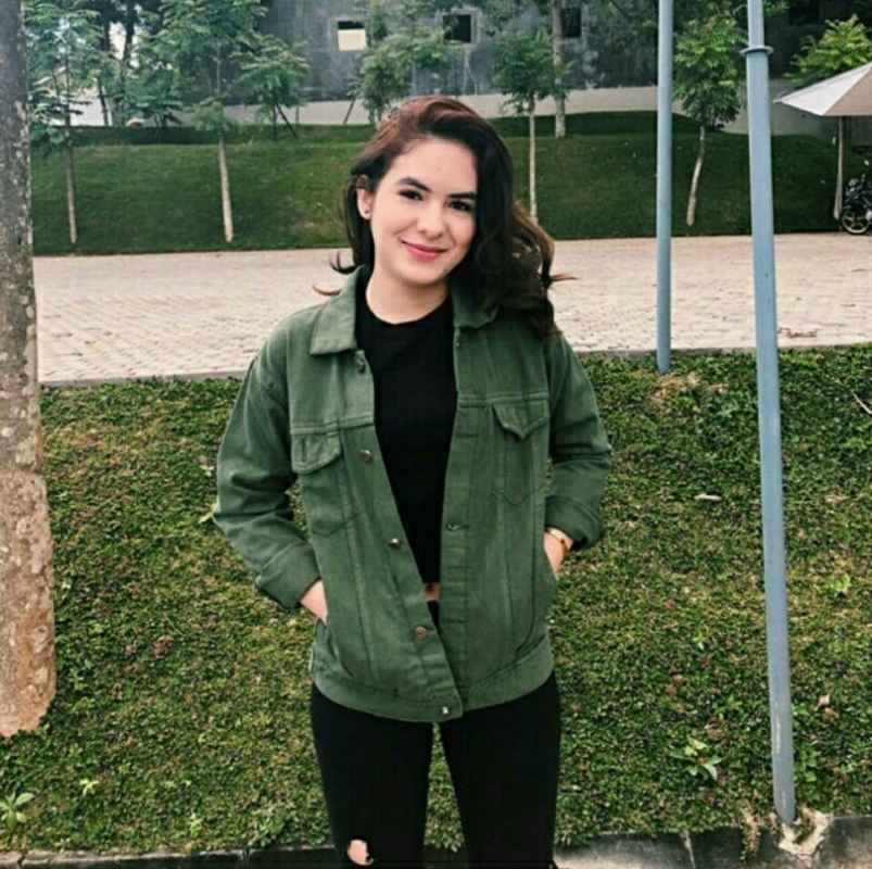Jaket denim army sale