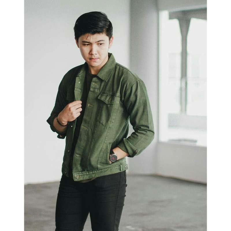 Jaket denim army shop