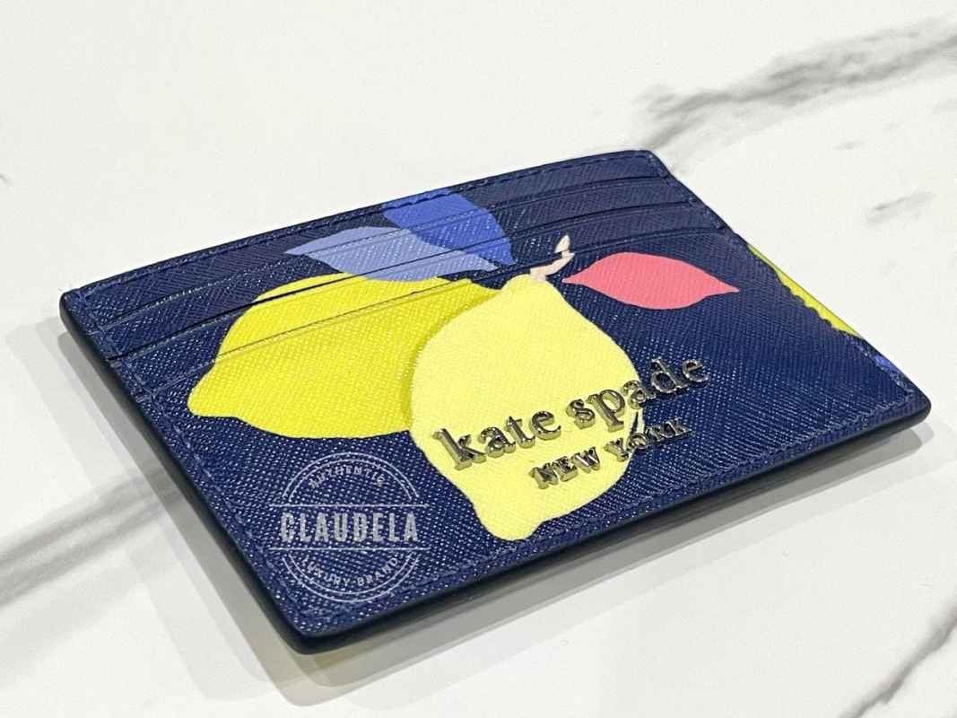 Jual KATE SPADE Cameron Small Slim Card Holder in Navy Lemon Zest di Seller  Claudela - Pluit, Kota Jakarta Utara | Blibli