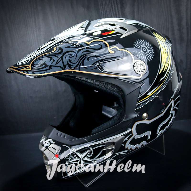 Jual HELM CROSS FOX PILOT V2 GUN BLACK MOTOCROSS di Seller