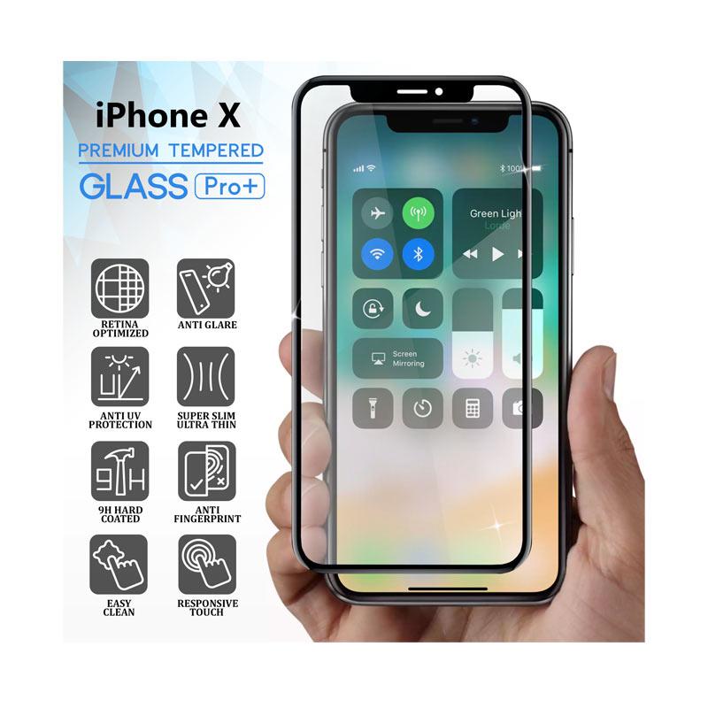 Jual Glass Pro Tempered Glass Screen Protector For Iphone X Black Online Oktober 2020 Blibli Com