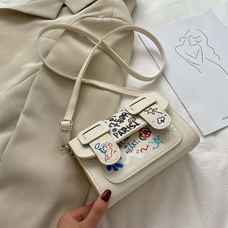 Promo Jual Tas Selempang Kulit Wanita Mini Graffiti Bag Al 3923 Asli Import White Diskon 28 Di Seller Tas Gue Import Tangerang Legok Kab. Tangerang Blibli
