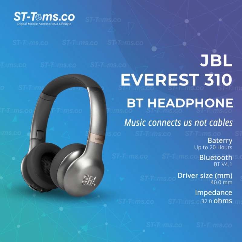 Jual JBL Everest 310 BT 310BT Bluetooth Headphone Gun Metal di