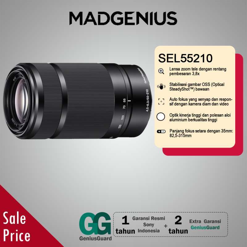 Jual SONY E 55-210mm F4.5-6.3 OSS [SEL55210] Lensa kamera garansi resmi  1tahun Sony Indonesia Hitam di Seller MadGenius Kelapa Gading Barat,  Kota Jakarta Utara Blibli