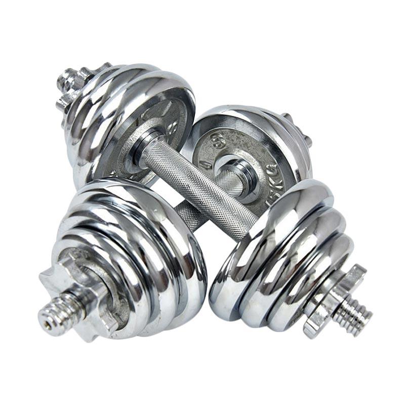 BGSPORT DUMBELL CHROME SET BARBEL CHROME SET 20 KG