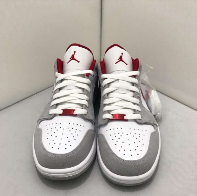 grey red jordan