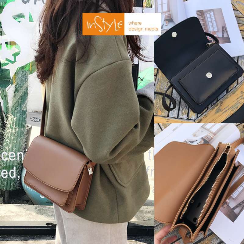 Jual Tas Selempang Wanita PU Leather Korean Style Sling Bag T2