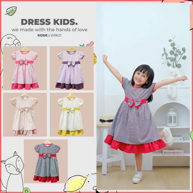 Jual Dress Motif Salur Anak Terbaru 