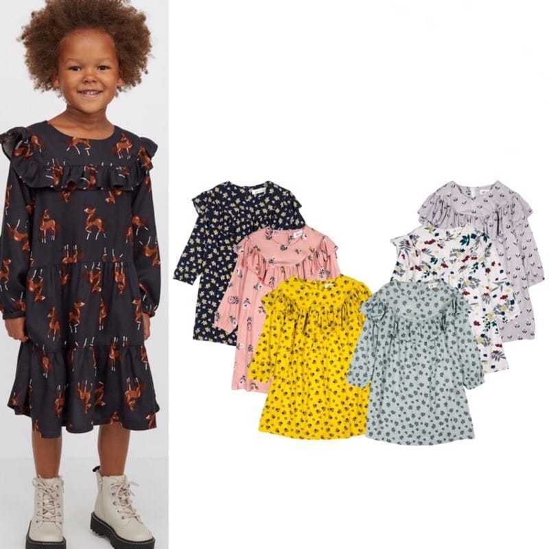 Jual Dress anak cewek perempuan bahan rayon branded h m v21 11