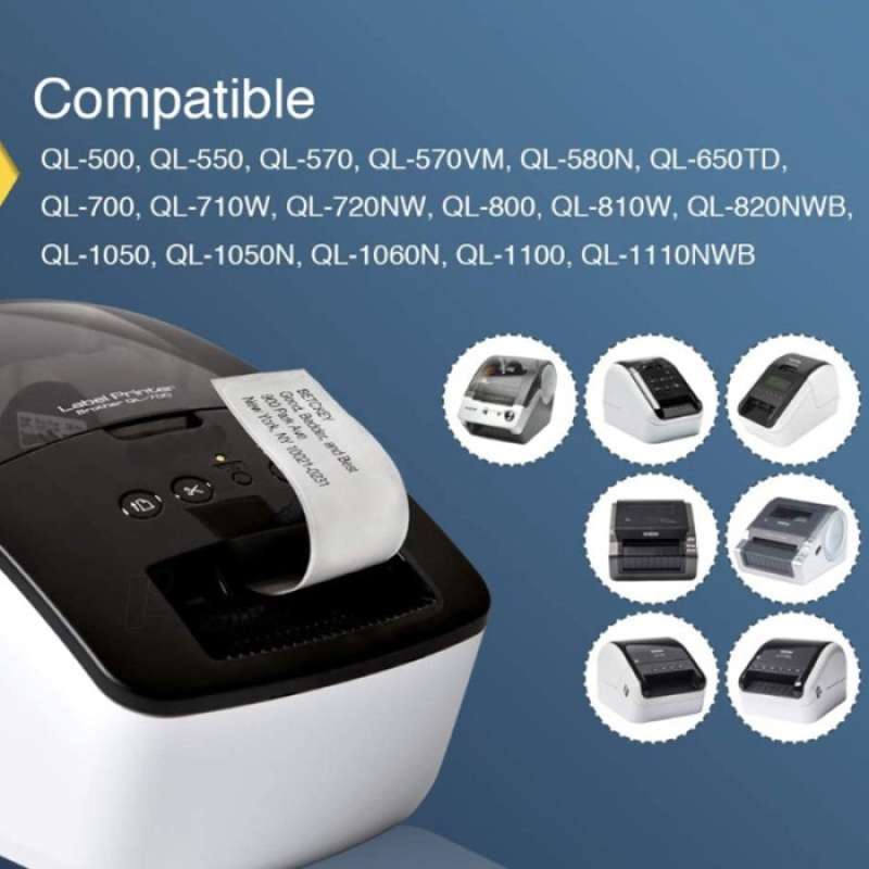 RECOMMENDED 3 ROLL COMPATIBLE FOR BROTHER DK22205 62MM X 30.48M CONTINUOUS  WHITE