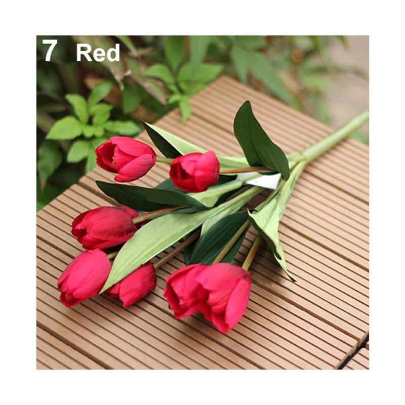 Jual Bluelans Fake Tulip Artificial Silk Flower Home Office Wedding Decor 1 Bouquet 9 Heads Online September 2020 Blibli Com,Genda Flower Decoration At Home For Pooja