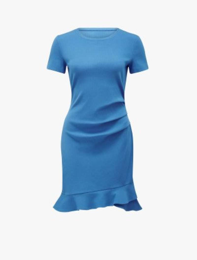 Annie Rib Short Sleeve Frill Dress 