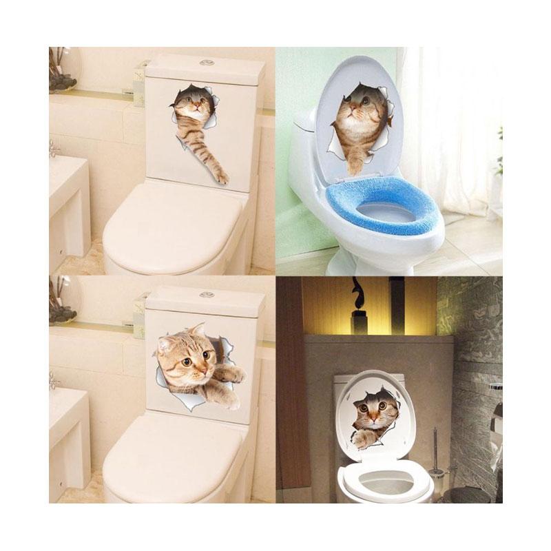 Jual Bluelans D Cute Cat Dog Pattern Toilet Lid Cover Decal Wall Art Sticker Bathroom Home Decor Online Harga Kualitas Terjamin Blibli Com