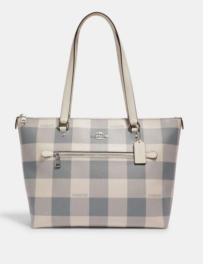 plaid tote bag