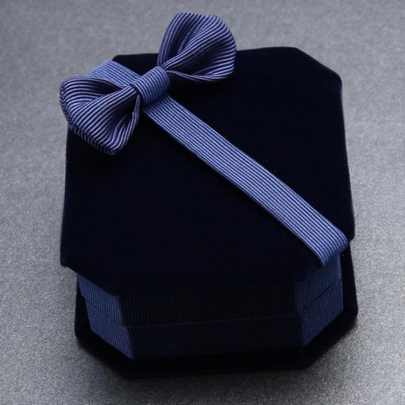 Jual Bluelans Bowknot Decor Necklace Ring Earrings Show Case Display Gift Blue Jewelry Storage Box Online Januari 2021 Blibli