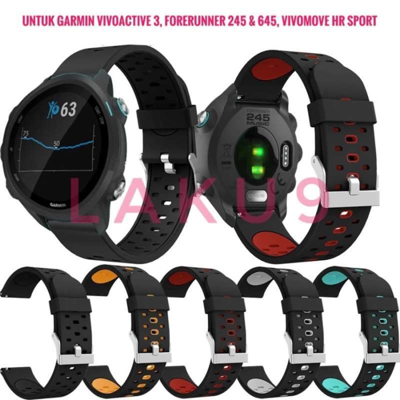 Promo Karet Garmin Forerunner 245 645 Vivomove HR Strap Vivoactive 3  Silikon - Hitam di Seller Tubruks - Kota Jakarta Barat, DKI Jakarta | Blibli