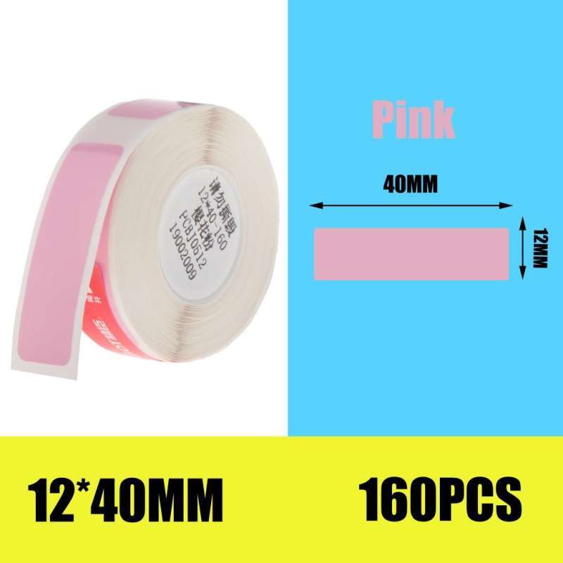 2x Thermal Label Printer Price Tag Address Sticker Paper Roll Pink White