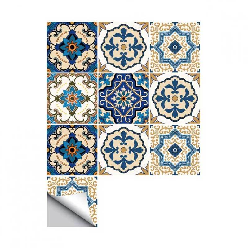 bluelans moroccan style tile decal living room bathroom decor wall floor sticker 20 x 20 cm 10 pcs