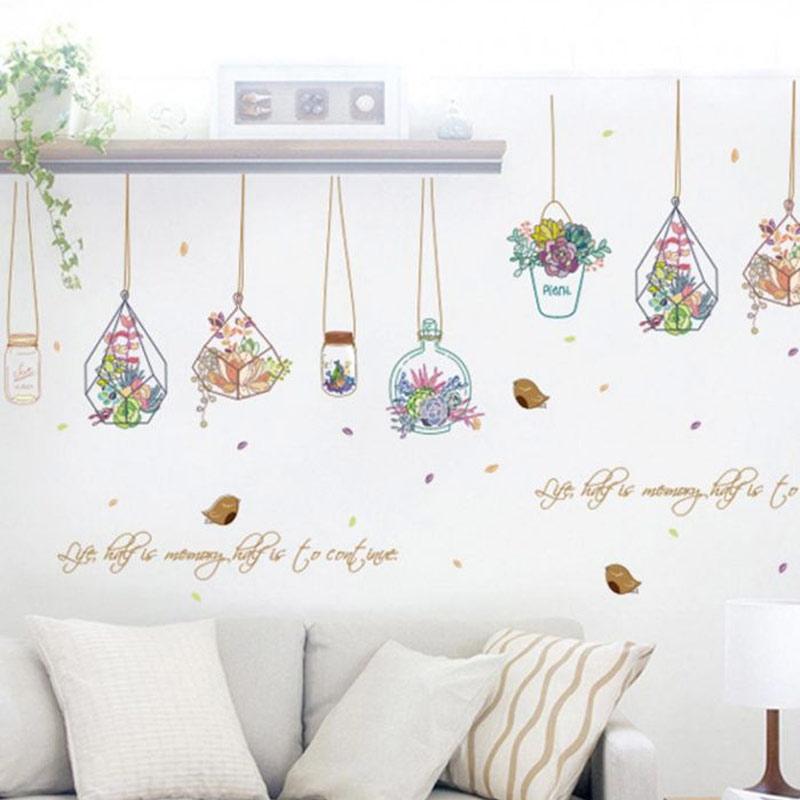 Jual Bluelans Cartoon Flower Pot Basket Diy Wall Art Sticker Bedroom Bathroom Kids Room Decor Murah Agustus 2020 Blibli Com