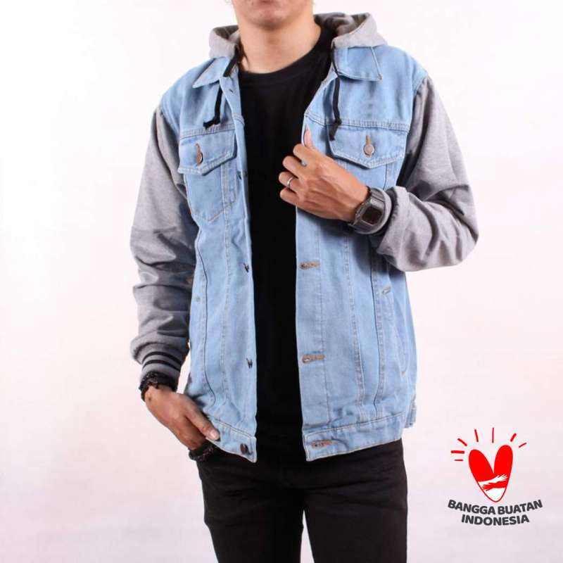 Jaket sale jeans hoodie