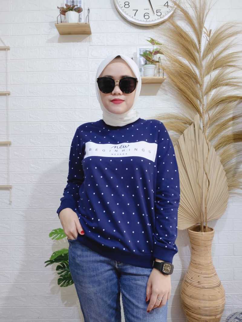 Sweater Nevada Motif Polkadot Diskon 43 