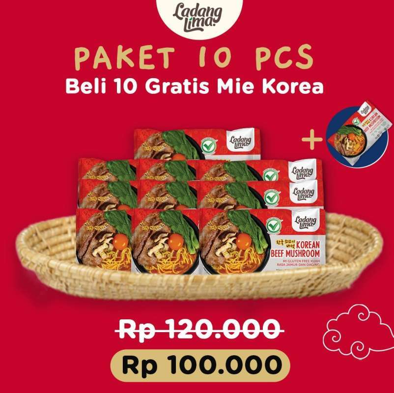 Promo Paket 10pcs Mie Korea Gluten Free (GRATIS Mie Korea 1pcs) Diskon 17%  di Seller Ladang Lima - Kota Surabaya, Jawa Timur | Blibli
