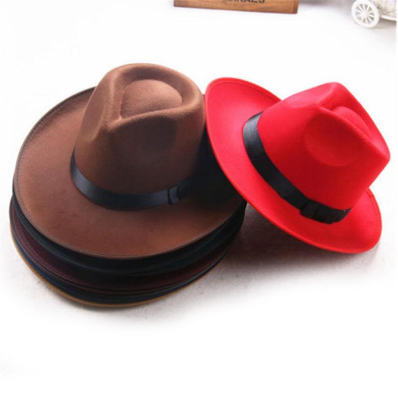 Wide Brim Fedora Panama Felt Hat 