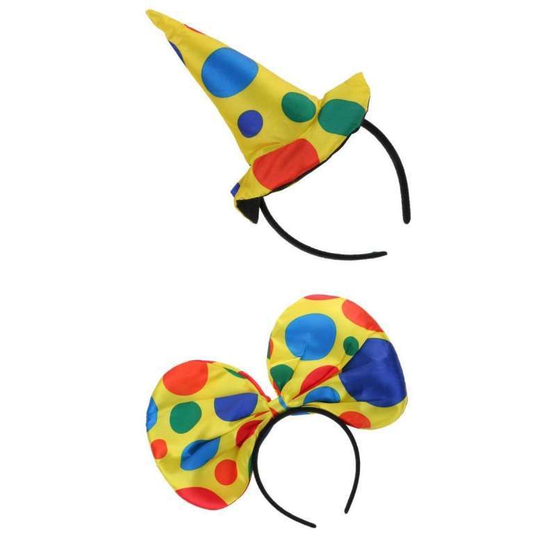 Promo 2x Polka Dot Clown Hat Headband 
