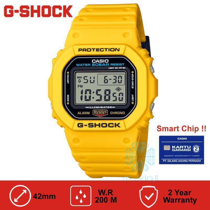 Casio G Shock DW 5600REC 9DR Jam Tangan Pria Digital Kuning DW 5600REC