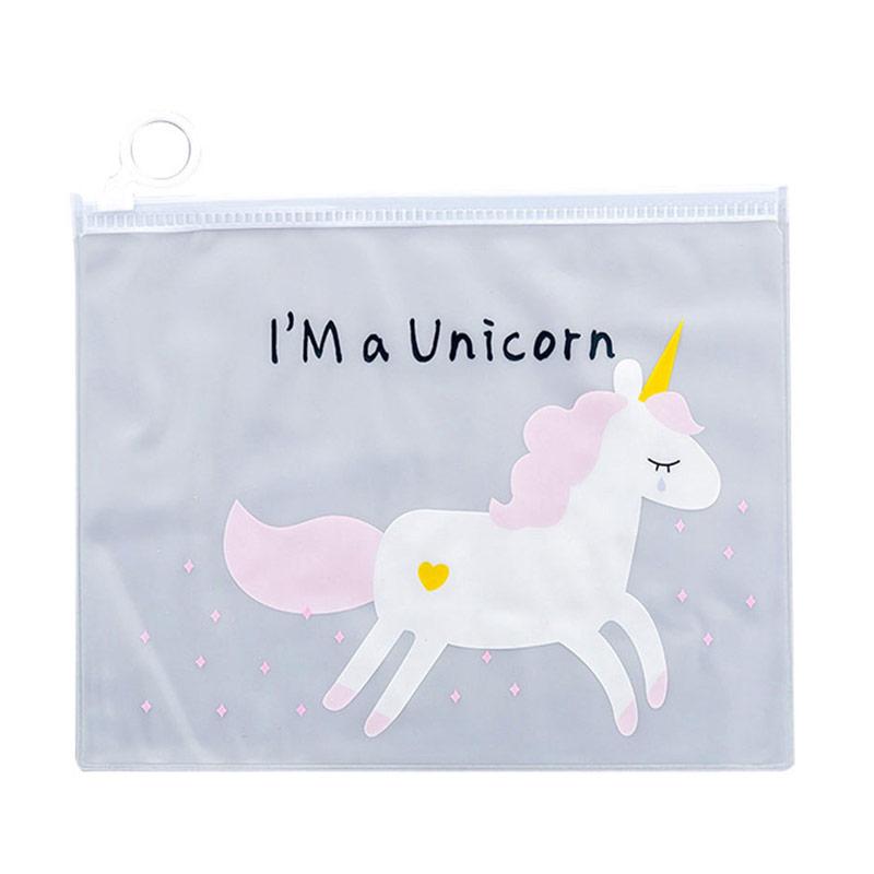 Jual Bluelans 4 Lovely Unicorn Zipper Transparent File Pocket